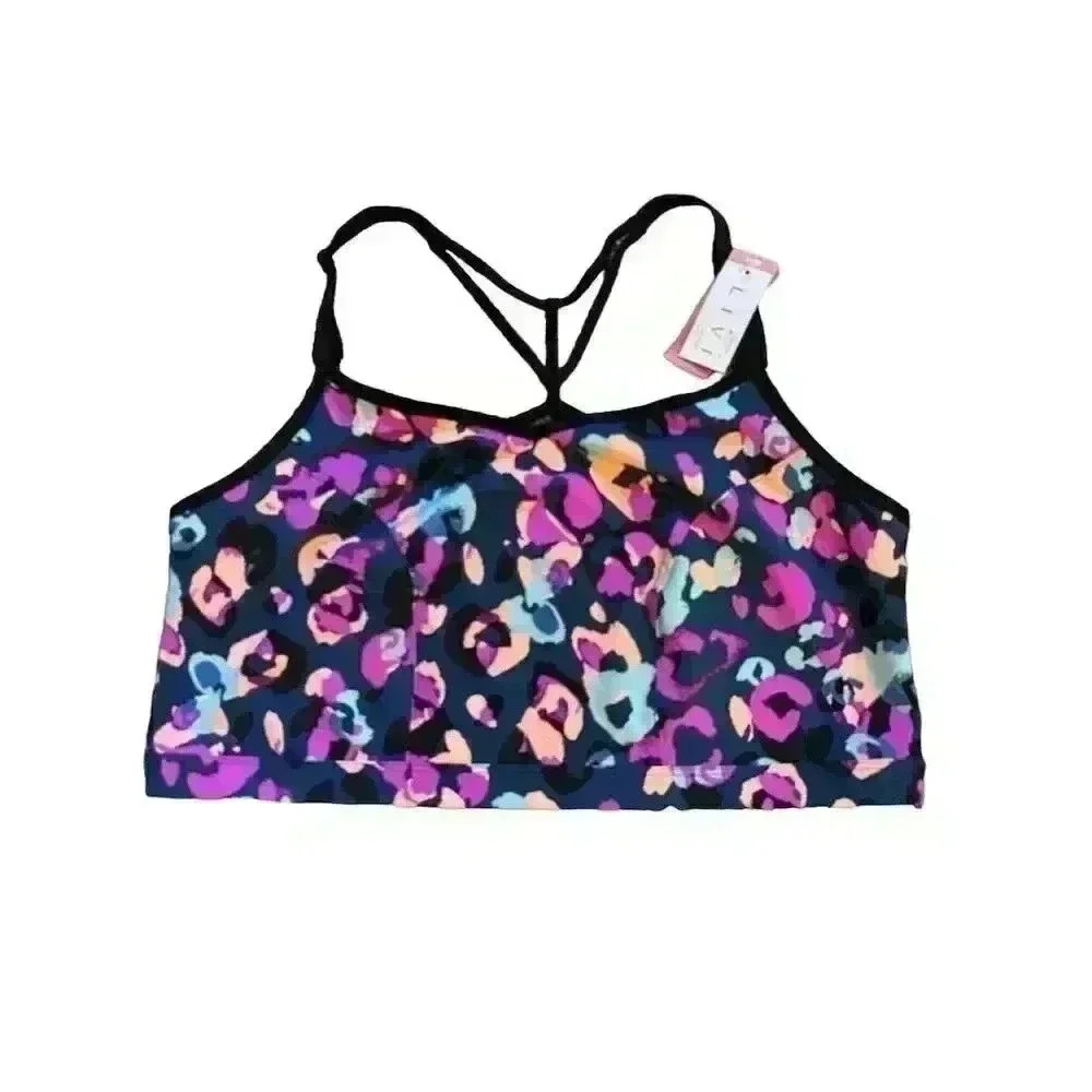 LIVI Women's 2XS Leopard Print Soft Low Impact Sports Bra Multicolor